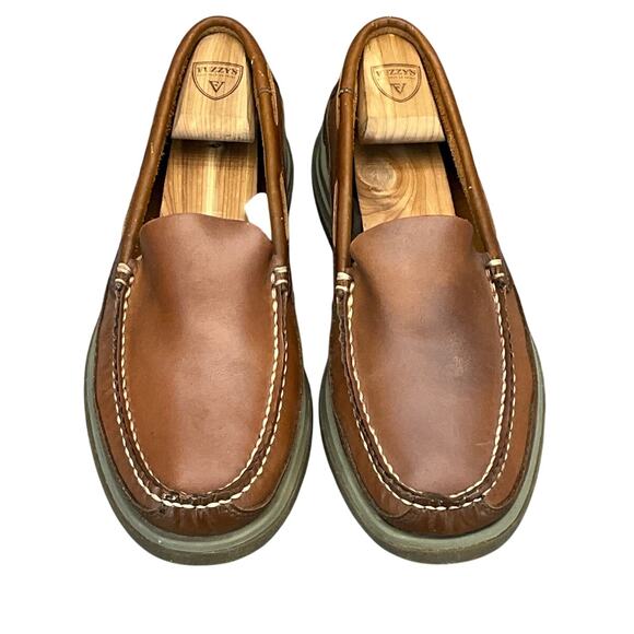 Pelican Bay Florida Brown Leather Slip On Comfort Driving Loafer Men 9.5 - Picture 6 of 10